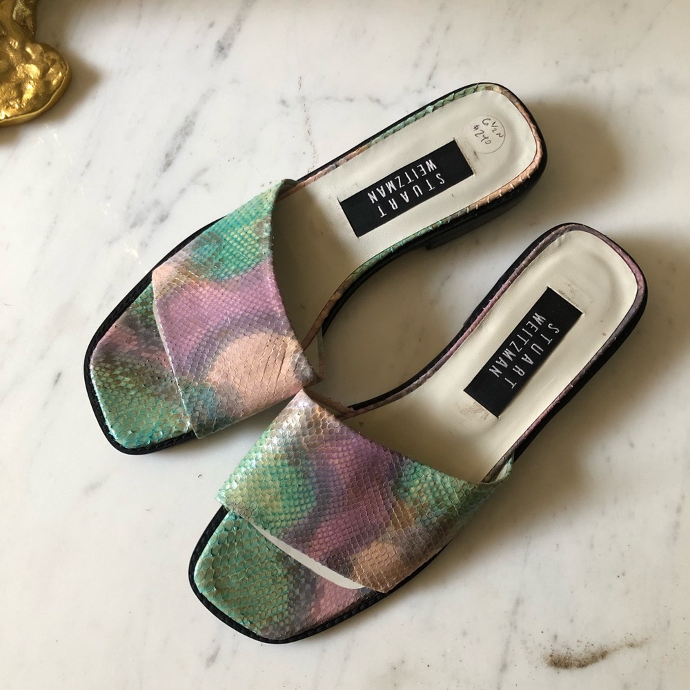 Stuart Weitzman Snakeprint Slides - image 1